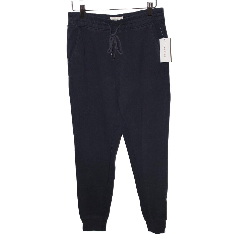 Womens Abercrombie & Fitch Navy Blue Cotton Flannel Sweatpants Joggers Size XS